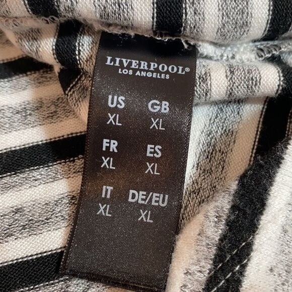 Liverpool Sweater Womens XL Gray Black Striped Brushed Knit Soft Cozy Stretch - Picture 11 of 13